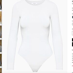 Aritzia White Long Sleeve Bodysuit